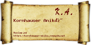 Kornhauser Anikó névjegykártya